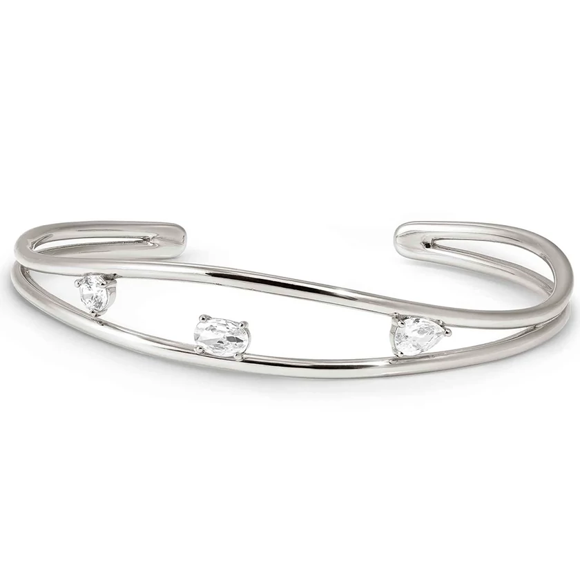 Nomination ezüst nyitott karperec cirkónia kövekkel - 242804/010