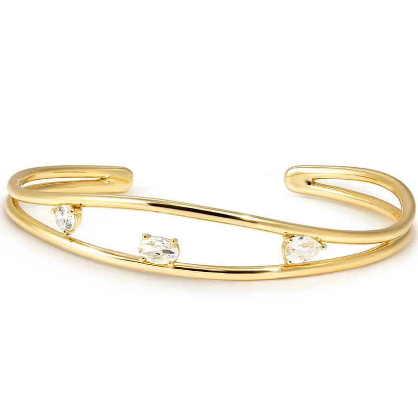 Nomination aranyozott nyitott karperec cirkónia kövekkel - 242804/012