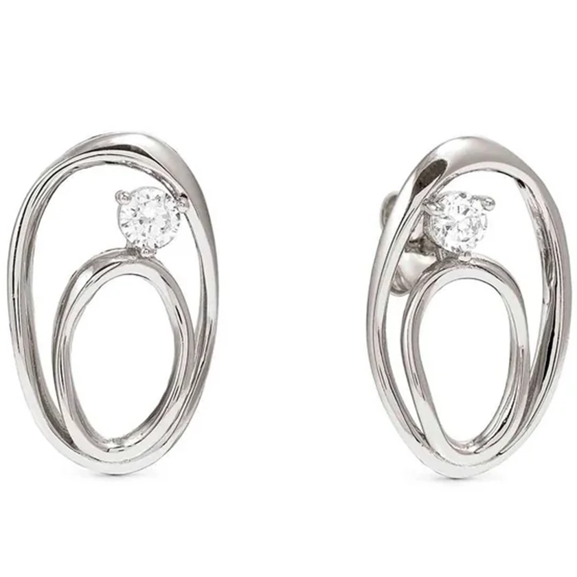 Nomination ovális ezüst fülbevaló cirkónia kővel - 242811/053