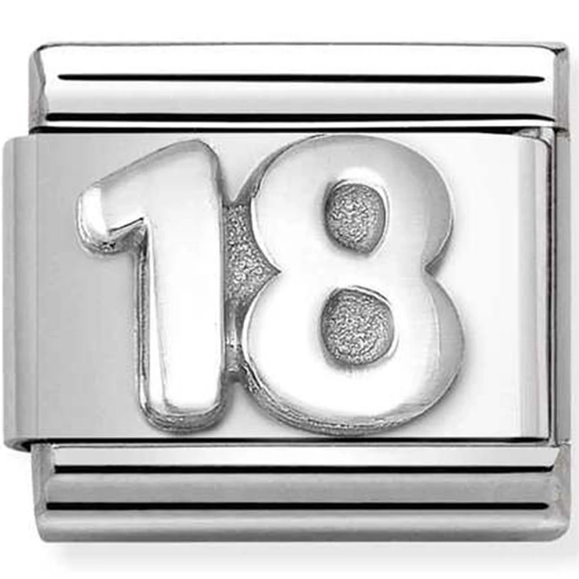 Nomination ezüst "18" charm - 330101/56