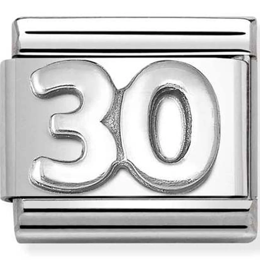 Nomination ezüst "30" charm - 330101/58