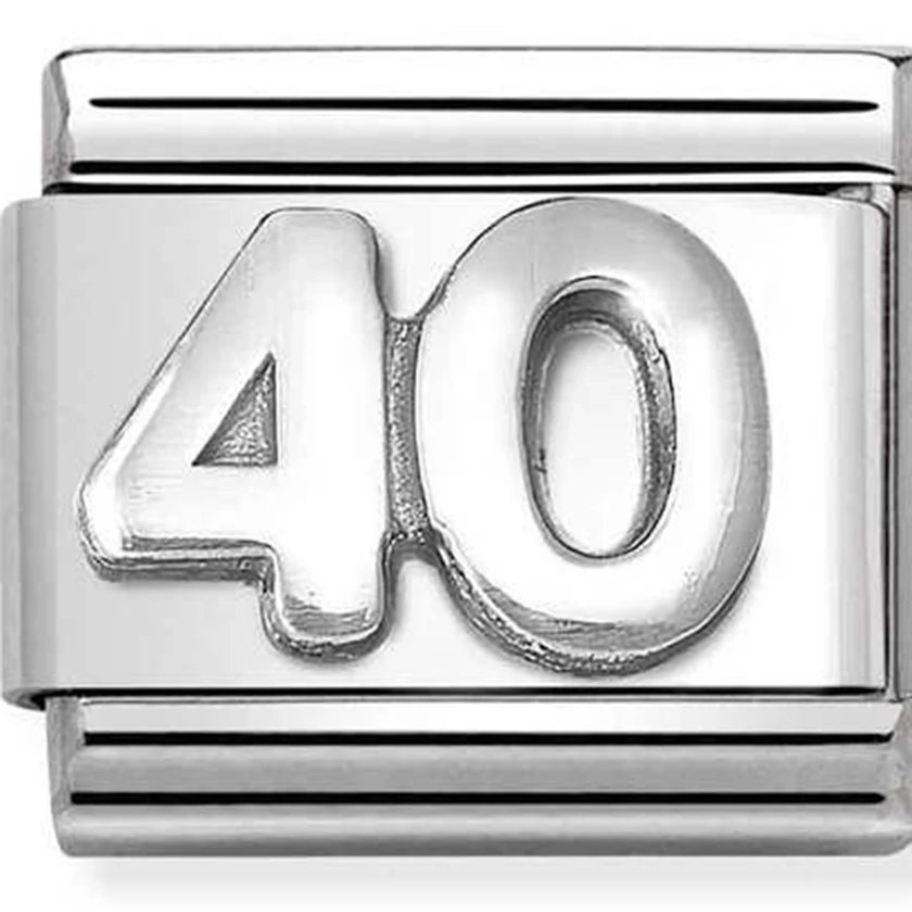 Nomination ezüst "40" charm - 330101/59