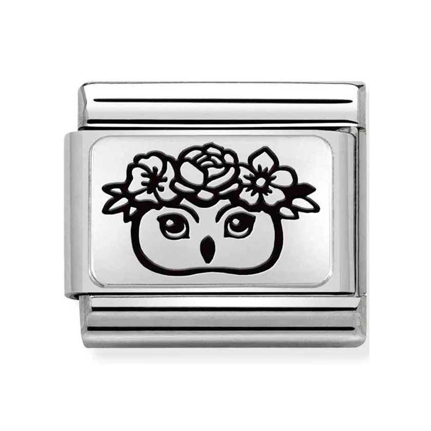 Nomination bagoly virágkoronával charm - 330111/30