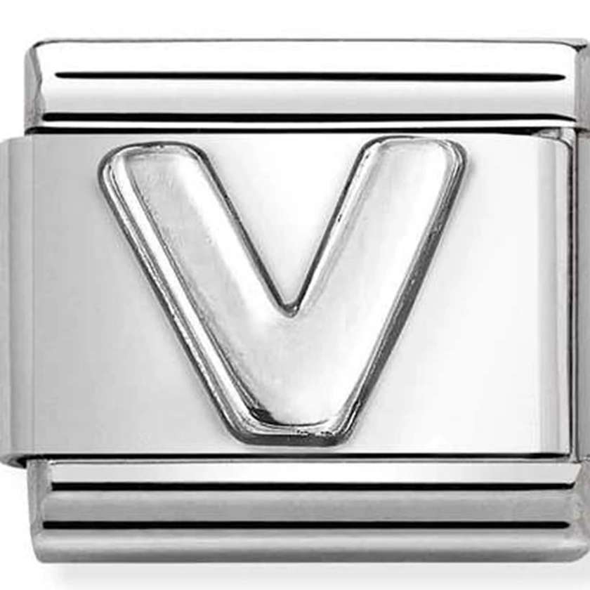 Nomination ezüst "V" charm - 330113/22
