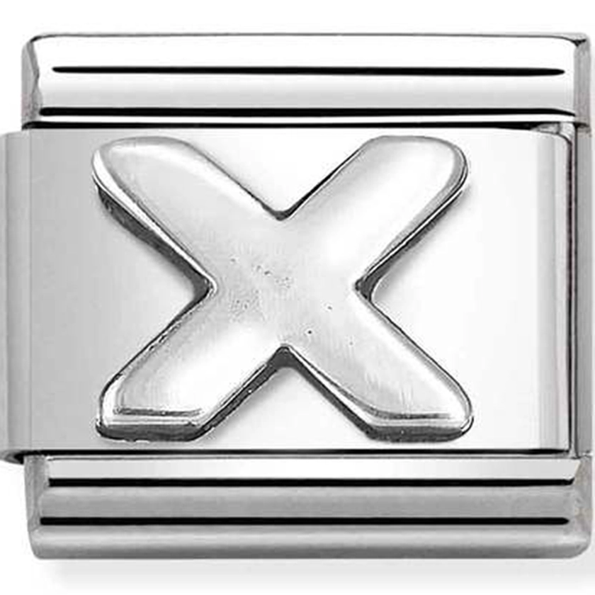 Nomination ezüst "X" charm - 330113/24