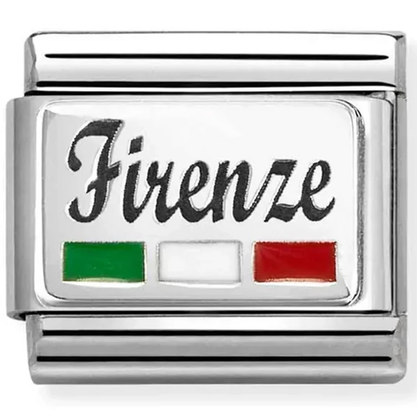Nomination "Firenze" olasz zászló ezüst charm  - 330209/55