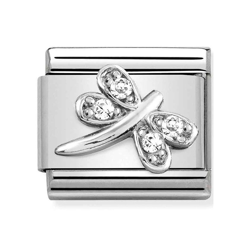 Nomination fehér szitakötő charm - 330304/38
