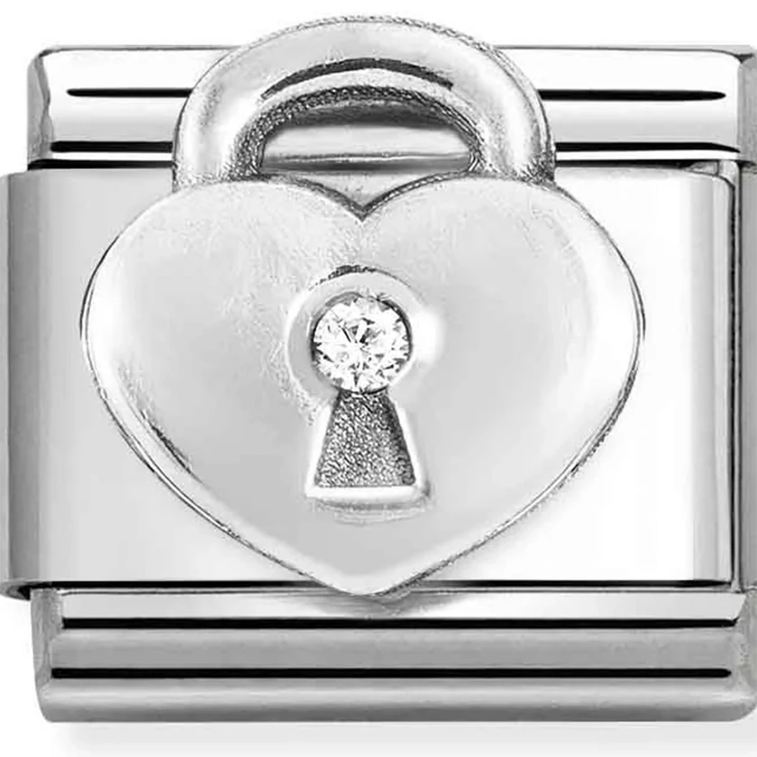 Nomination szív lakat ezüst charm  - 330311/19
