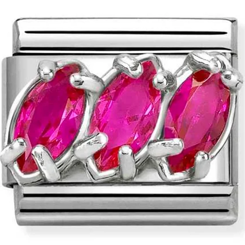 Nomination piros tripla köves charm - 330329/22