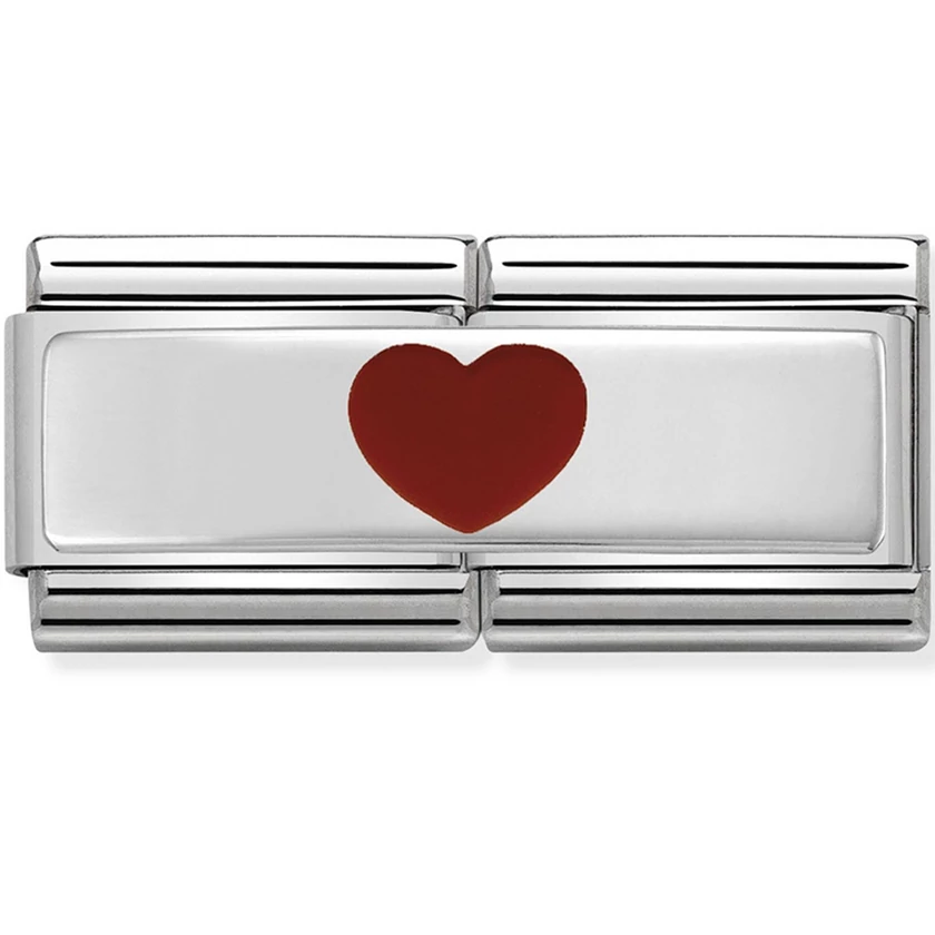 Nomination ezüst piros szív dupla charm  - 330721/10