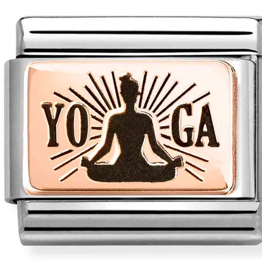 Nomination rozé "YOGA" jóga lótuszülésben ezüst charm - 430111/31