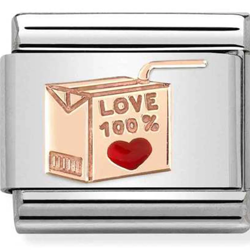 Nomination ezüst charm rozé "LOVE 100%" - 430202/09