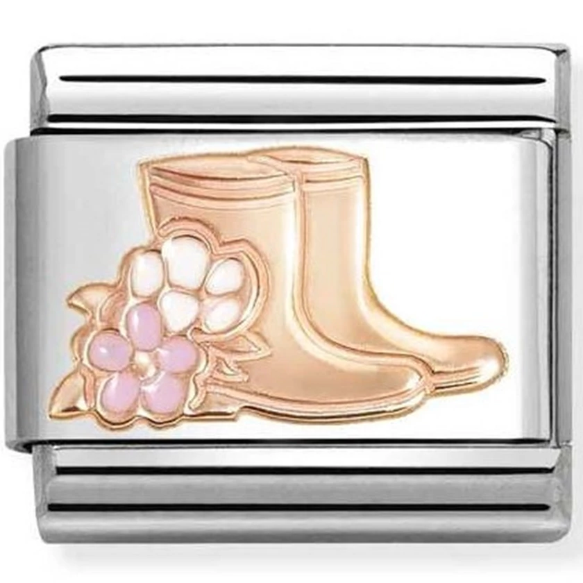 Nomination rozé csizma virágokkal charm  - 430202/20