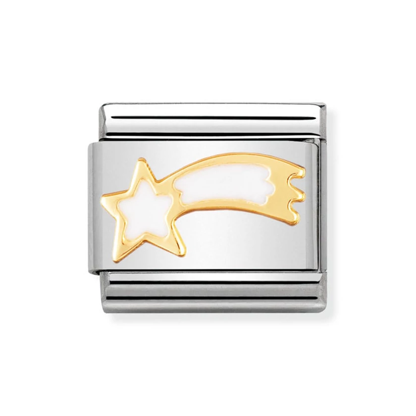 Nomination fehér hullócsillag charm - 030225/02