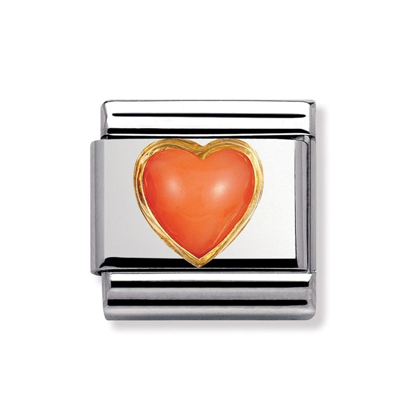 Nomination rózsaszín szív charm - 030501/10