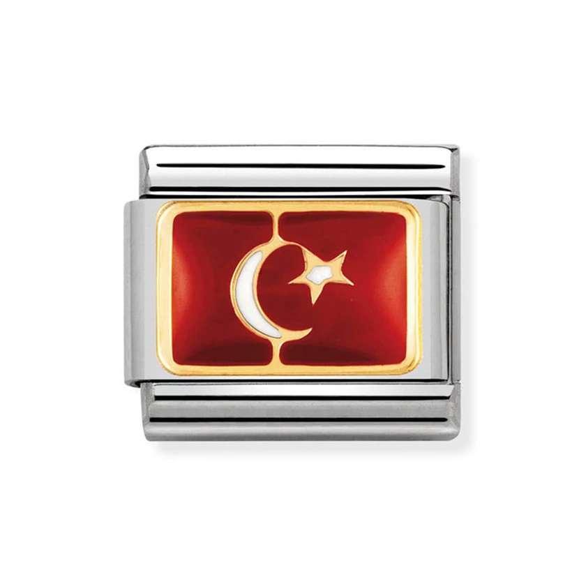 Nomination arany török zászló charm - 030234/20