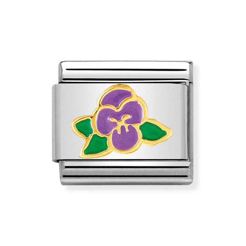 Nomination arany virág charm - 030278/15