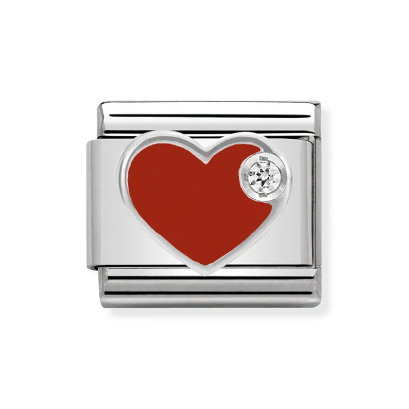 Nomination piros szív charm - 330305/01