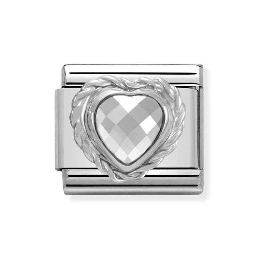 Nomination ezüst szív charm - 330603/010
