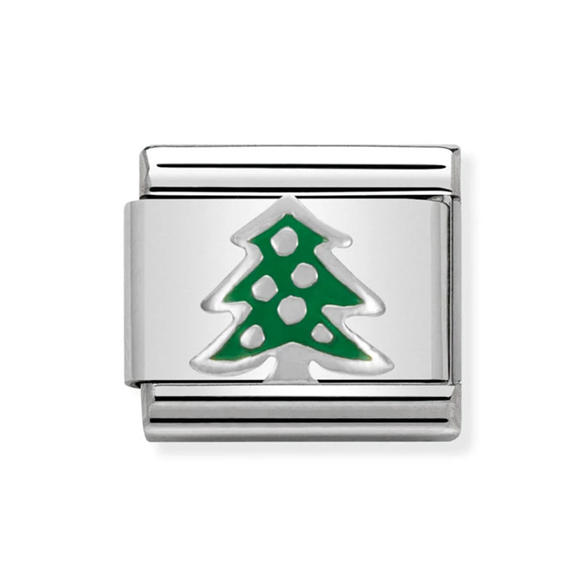 Nomination zöld karácsonyfa charm - 330204/08