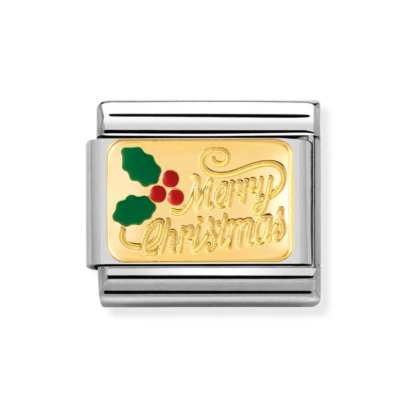 Nomination arany 'Merry Christmas' charm - 030282/17