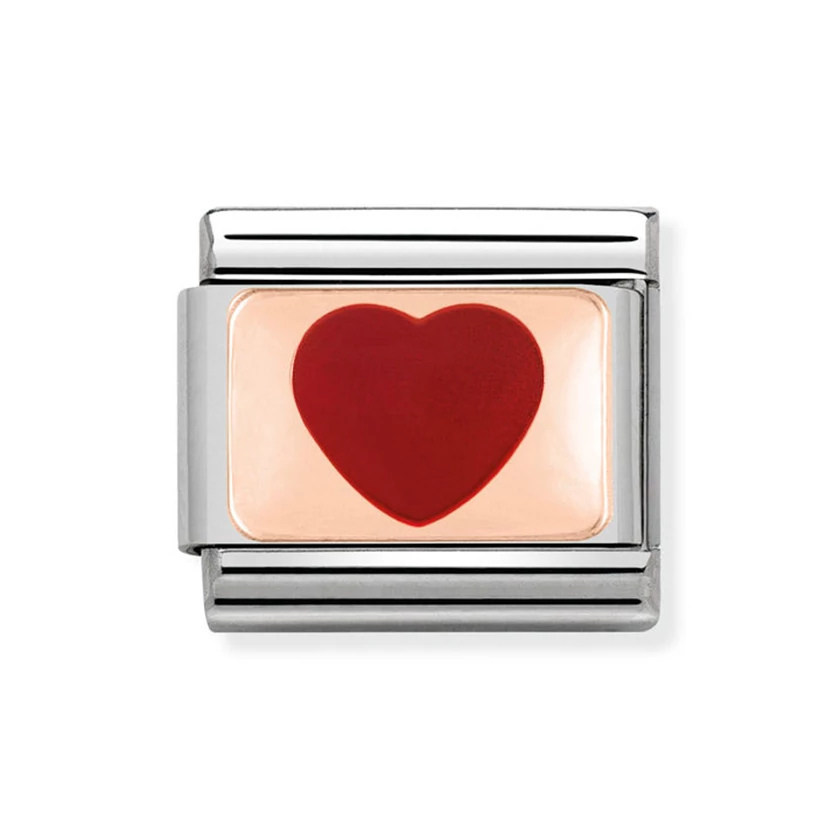 Nomination rozé arany szív charm - 430201/14