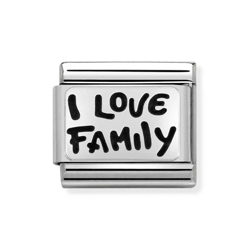 Nomination ezüst "I Love Family" charm - 330102/34