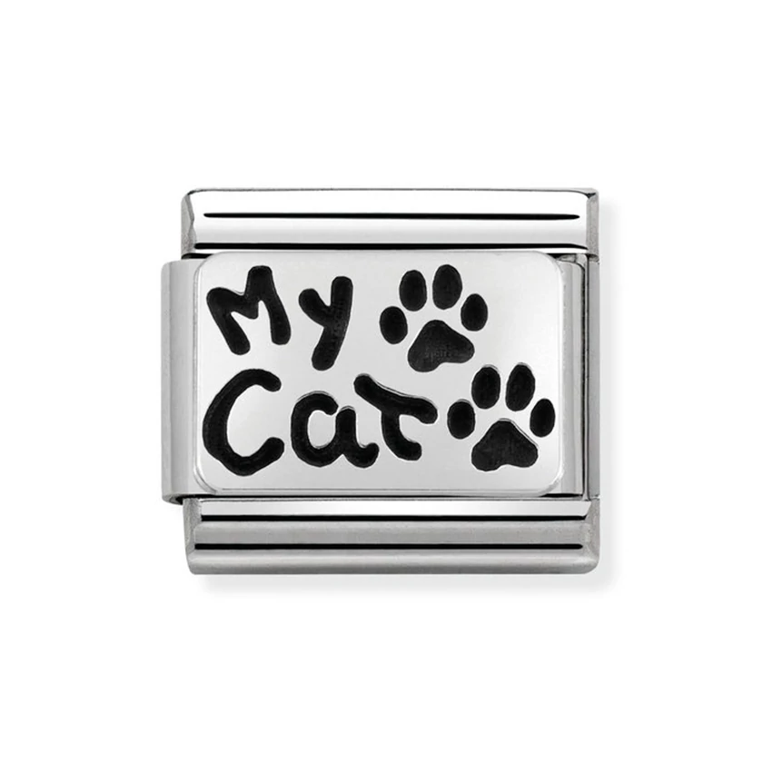 Nomination ezüst "My cat" charm - 330102/36