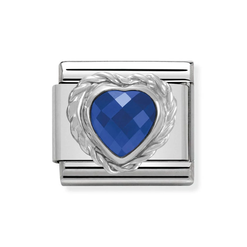 Nomination kék szív charm - 330603/007