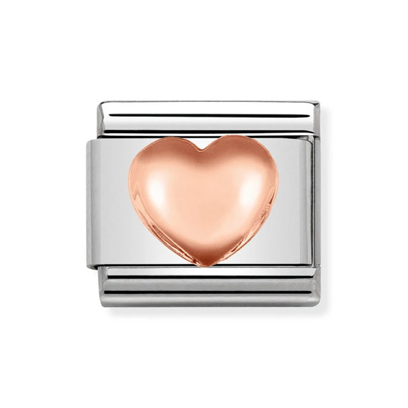 Nomination rozé arany szív charm - 430104/22