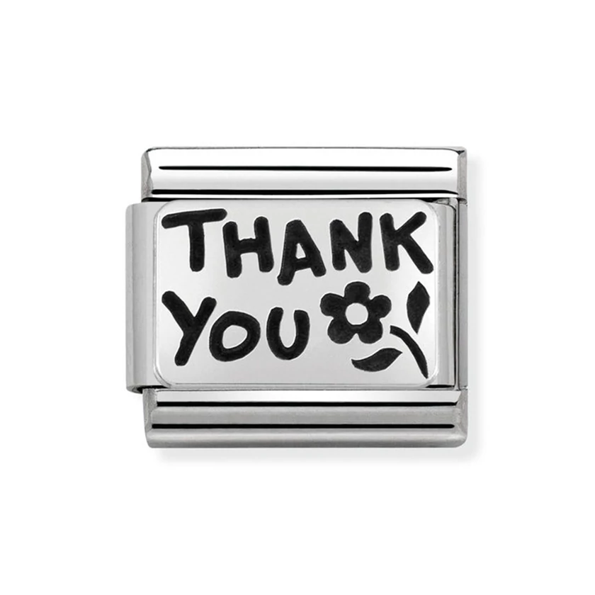 Nomination ezüst 'Thank you' charm - 330102/42