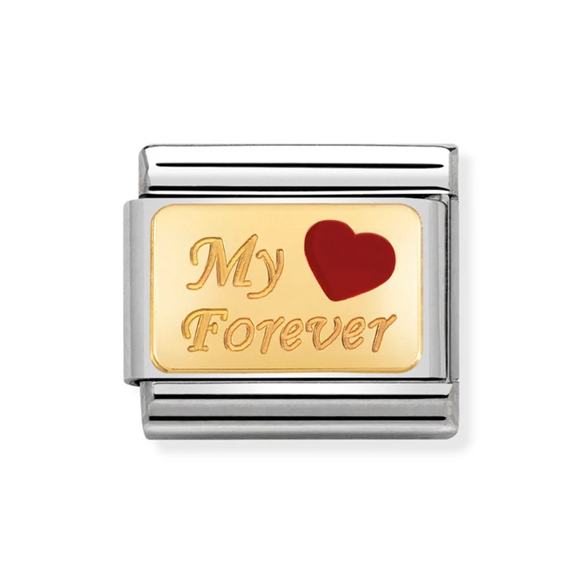 Nomination arany 'My Forever' charm - 030284/26