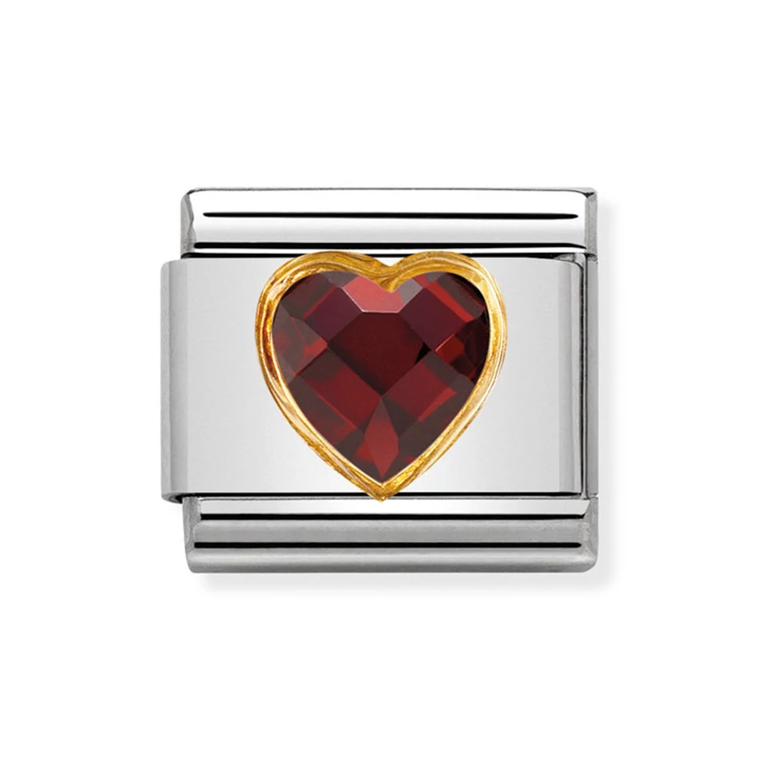 Nomination piros szív charm - 030610/005