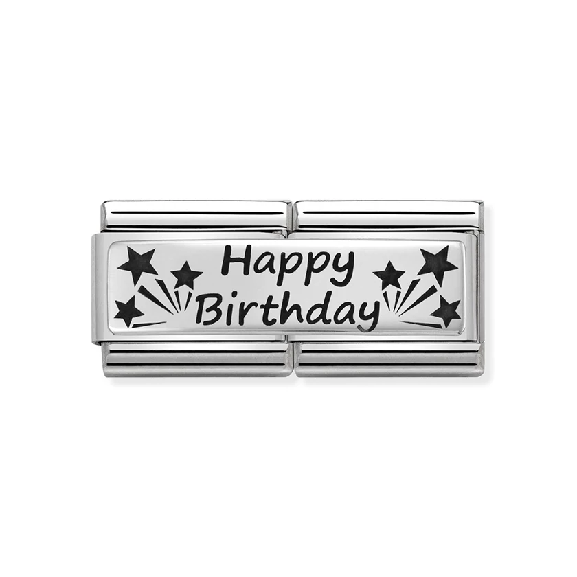 Nomination ezüst 'Happy Birthday' dupla charm - 330710/13