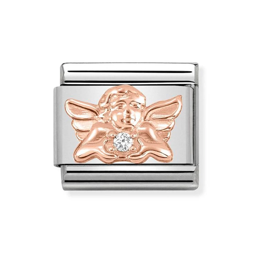 Nomination rozé arany angyal charm - 430302/17