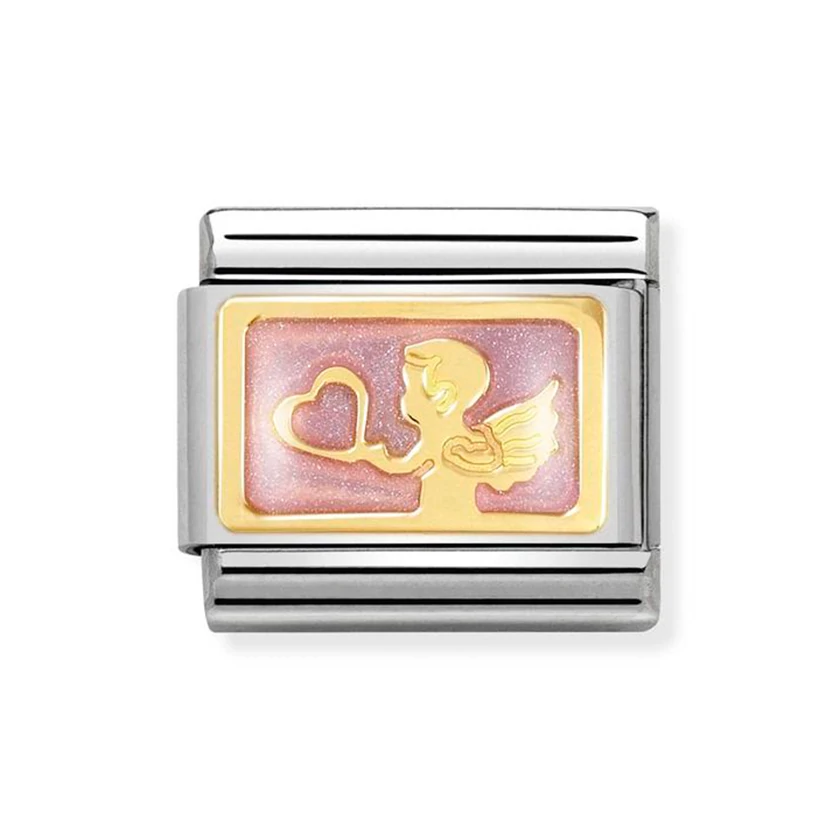 Nomination rózsaszín angyal charm - 030284/31