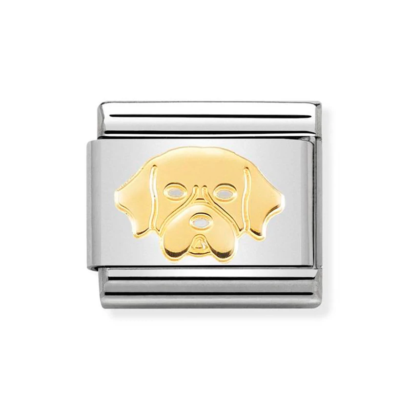 Nomination arany Golden Retriever charm - 030162/56