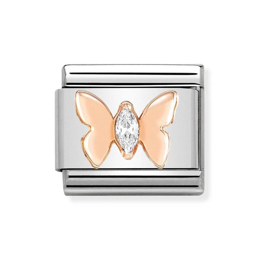Nomination rozé arany pillangó charm - 430305/19