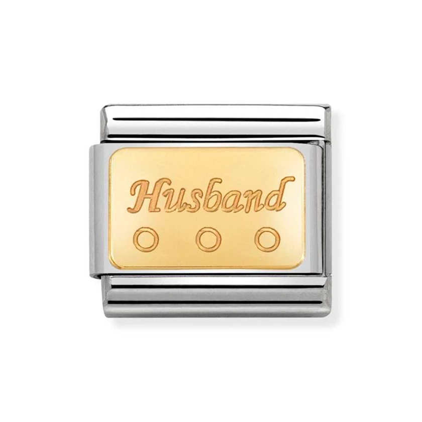 Nomination arany "Husband" charm - 030153/16