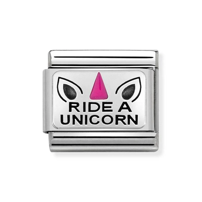 Nomination ezüst 'Ride a unicorn' charm - 330208/21