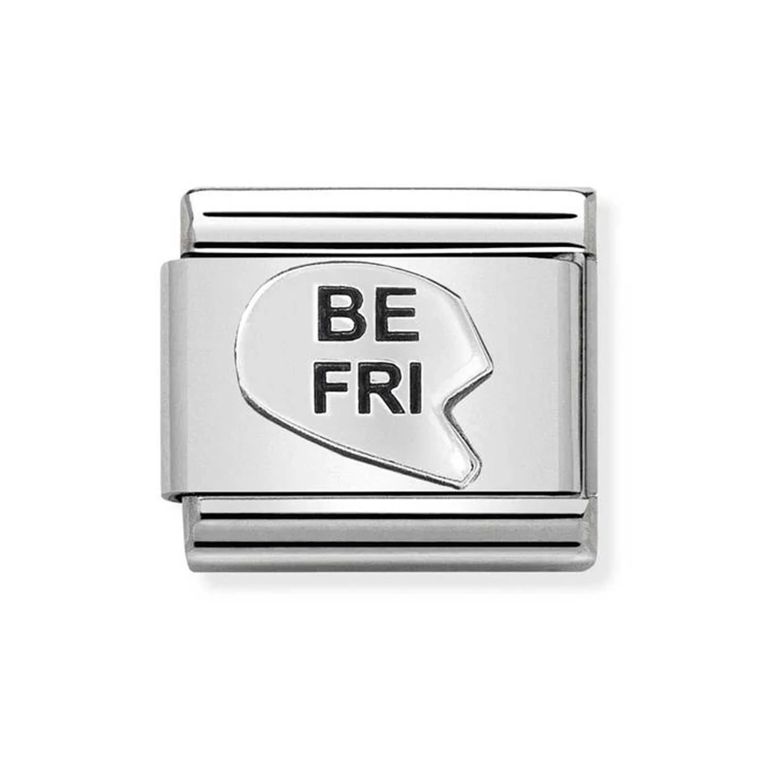 Nomination ezüst félszív charm - 330101/42