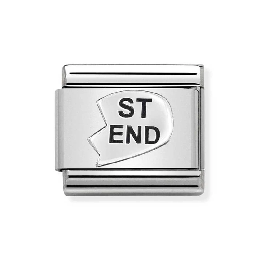 Nomination ezüst félszív charm - 330101/43