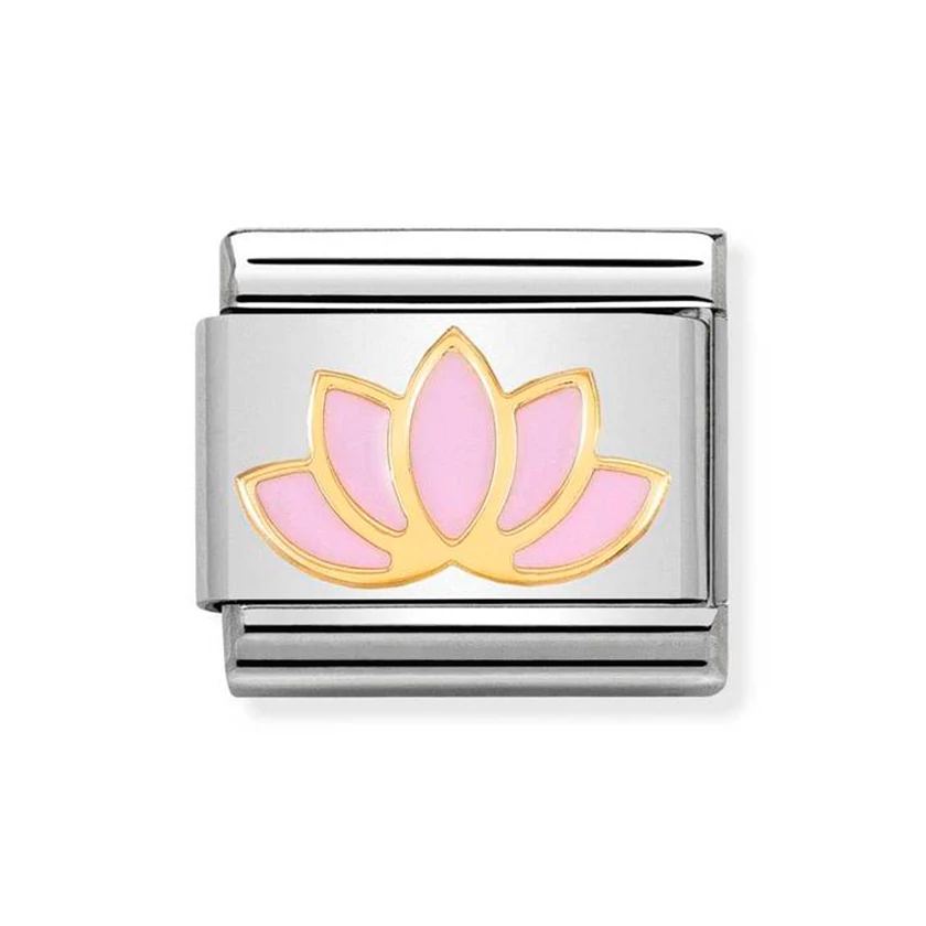 Nomination lila lótuszvirág charm - 030278/17
