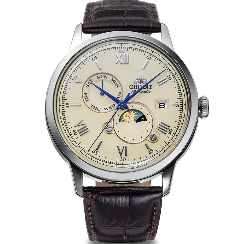 Orient férfi óra - RA-AK0803Y10B - Bambino Sun & Moon