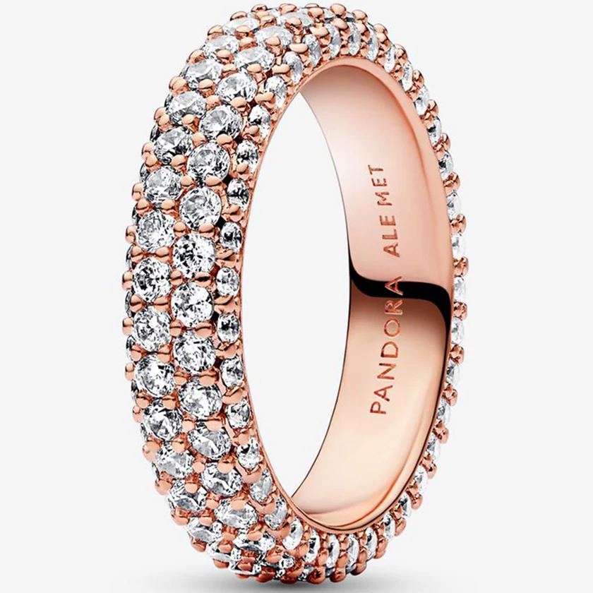 Pandora rozé pavé kétsoros gyűrű - 182629C01-50
