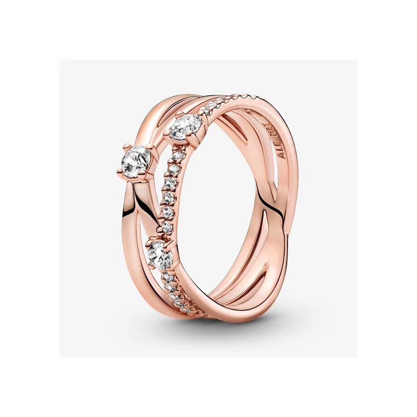 Pandora rozé szikrázó tripla gyűrű - 189400C01-56