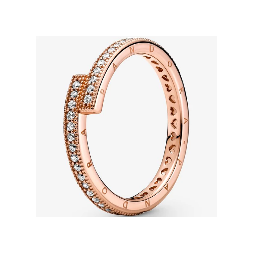 Pandora rozé szikrázó átlapolt gyűrű - 189491C01-56