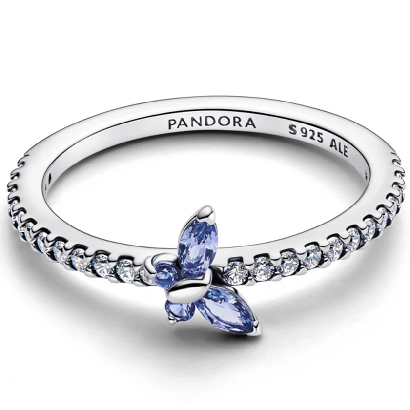 Pandora szikrázó kék pillangó gyűrű - 194269C01-48 Pandora szikrázó kék pillangó gyűrű - 194269C01-48