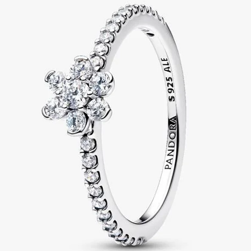 Pandora szikrázó virág ezüst gyűrű - 194499C01-48