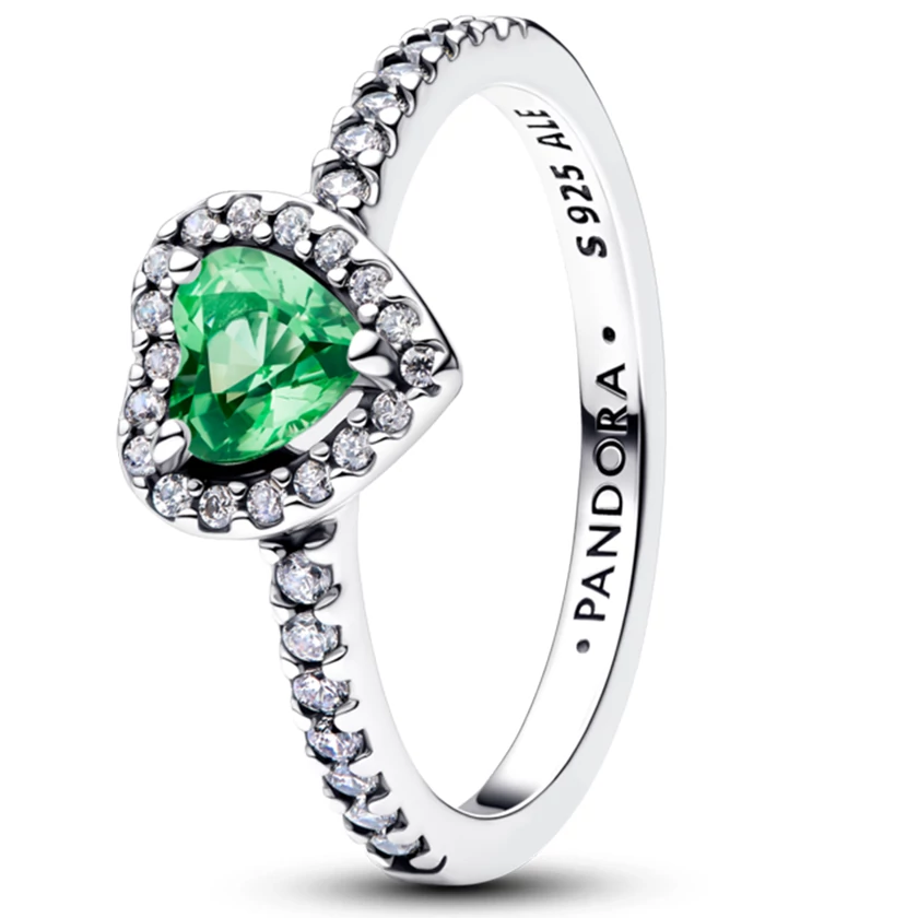 Pandora kiemelt mentazöld szív gyűrű - 198421C08-52